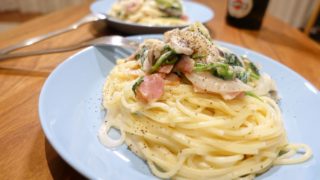 生クリームなしで簡単、失敗知らず!ほうれん草とベーコンのクリームパスタ